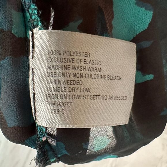 Worthington Teal and Black Short Sleeve Blouse, Size PL, Pre-owned - Picture 5 of 6